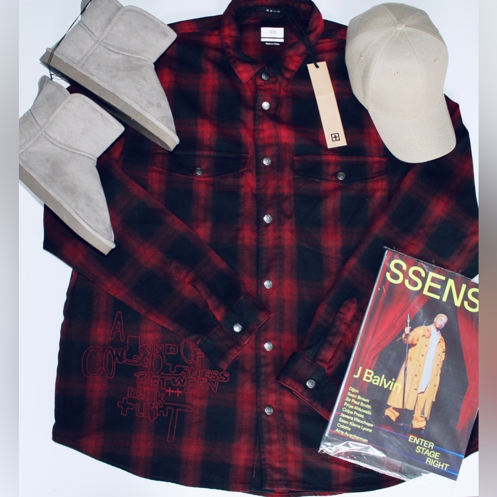KSUBI Consciousness Long-sleeve Plaid Shirt